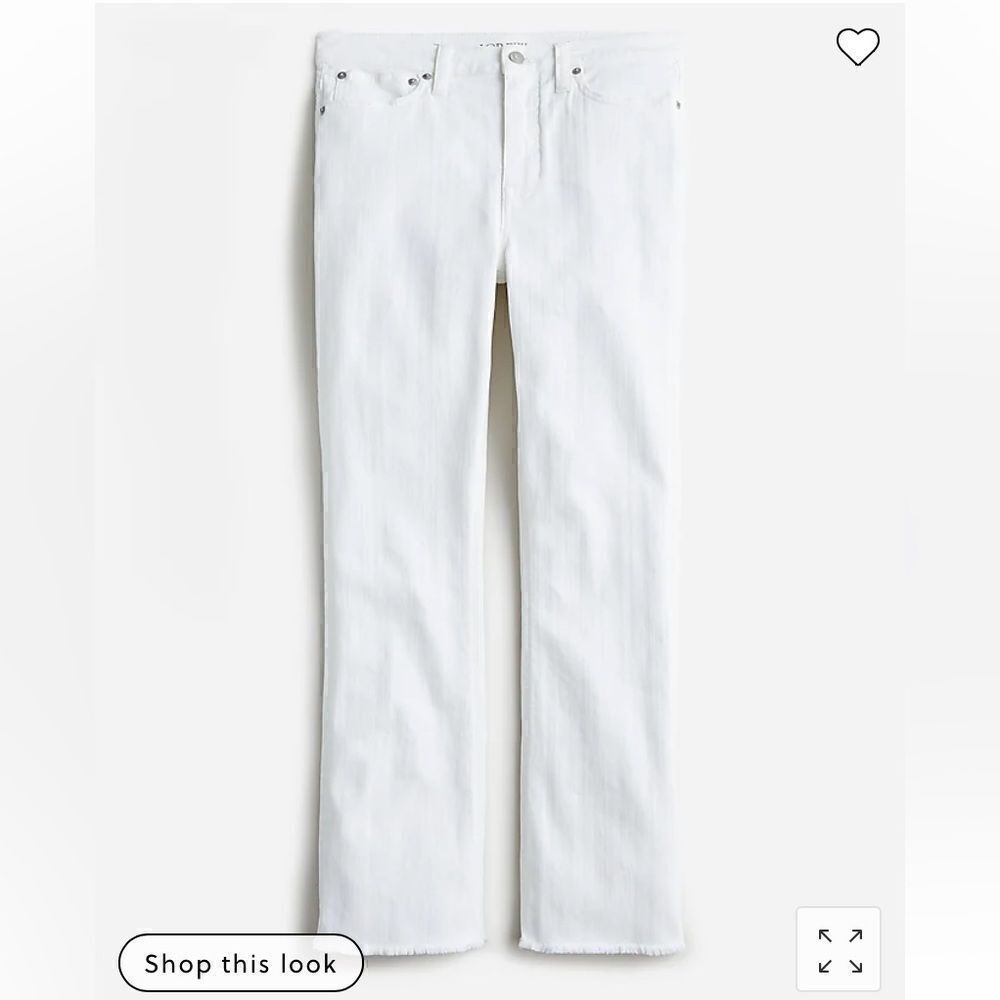 J. Crew 10" demi-boot crop jean in white wash*